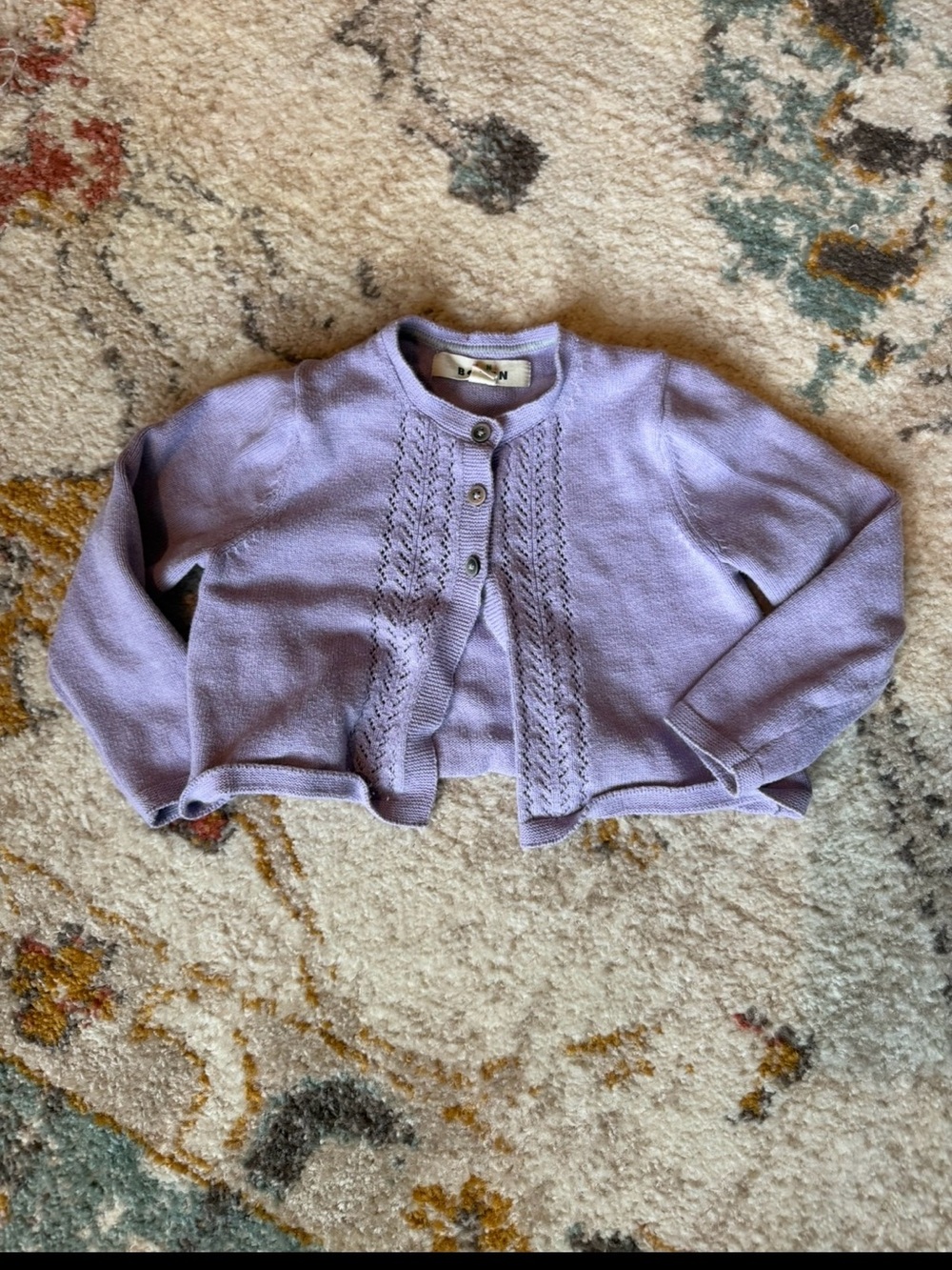 Mini Boden Lavender Knit Cardigan 2-3Y